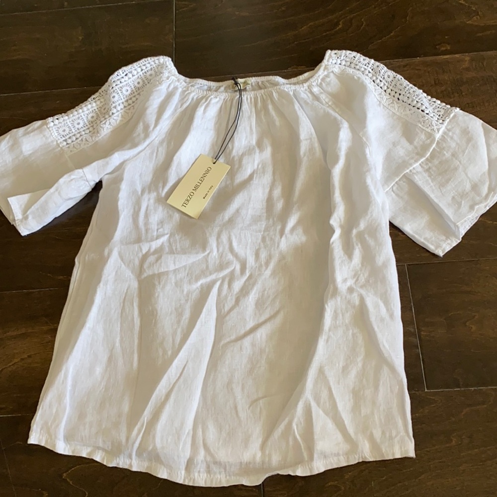 Terri Millennio White Blouse NEVER WORN Size S